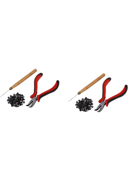 2x Saç Uzatma Planlı Hook Tool Kit + Mikro-Link Boncukları (Yurt Dışından)