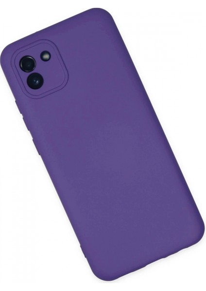 Samsung Galaxy A03 Kılıf Nano Içi Kadife Silikon - Mor modelleri