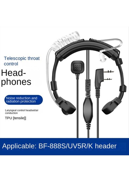 Walkie-Talkie Kulaklığı Uzatılabilir Ayarlanabilir Laringeal Kontrol Mikrofonu Baofeneng UV-5R BF-888S için Kulaklık (Yurt Dışından) fiyatları