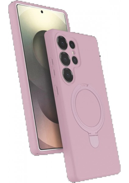 Samsung Galaxy S24 Ultra Regal Magsafe Standlı Kapak - Açık Pembe