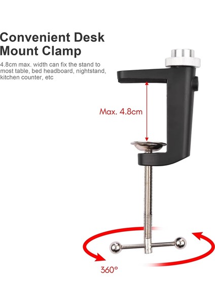 1/4 St-01 Bracket Enlikli Katlanabilir Masa Montajı Stand Stand Balajı Dolgu Işık LED Halka Işık Kamera Akıllı Telefon (Yurt Dışından) indirimleri