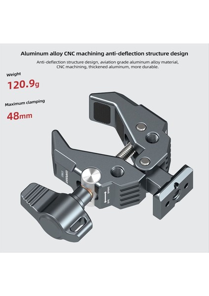 Dslr Kamera Için Nato Tabanlı Çok Işlevli Yengeç Pençesi Süper Kelepçe Mikrofon LED Işıkları Izler Için Güçlü Sabit Kelepçe (Yurt Dışından) modelleri