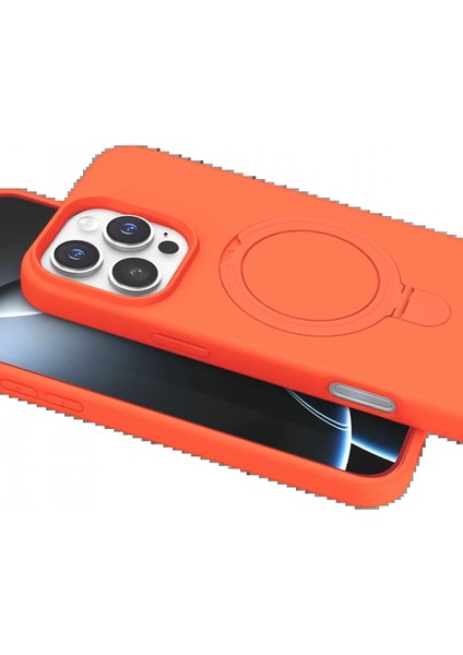 Apple iPhone 16 Pro Regal Magsafe Standlı Kapak - Turuncu fırsatları