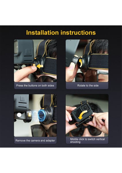 Puluz Kamera Hızlı Serbest Bırakma Kafa Kayışı Manyetik Hızlı Serbest Bırakma Kafa Kayışı GOPRO12 Djı Spor Kamera Baz Aksesuarları (Yurt Dışından)