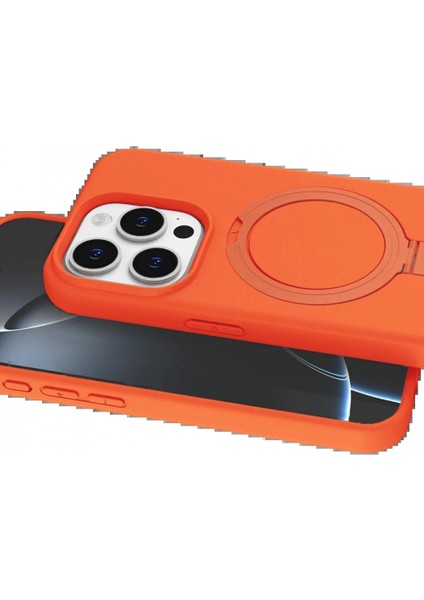Apple iPhone 14 Pro Max Regal Magsafe Standlı Kapak - Turuncu fırsatları
