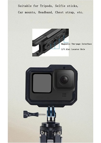 Gopro Için Tavşan Kafesi Kiti 12/13 Kafe Hızlı Serbest Bırakma Montajı Tam Koruyucu Çerçeve Kılıf Aksesuarları (Yurt Dışından)