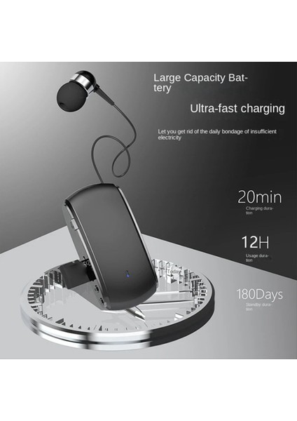 K68 Bluetooth Kulaklık Lavalier Tip Retractable Kart Kulaklıklı Çok Fonksiyonlu Klipsli Kulaklık Mp3 Çalar Kaydedici (Yurt Dışından) fırsatları