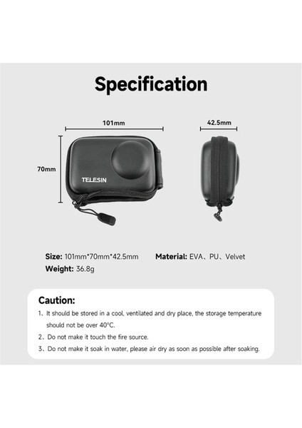 Telesin Mini Depolama Koruma Çantası 3 Işlem 3 Taşıma Otomatı Kamera Aksesuarları (Yurt Dışından)