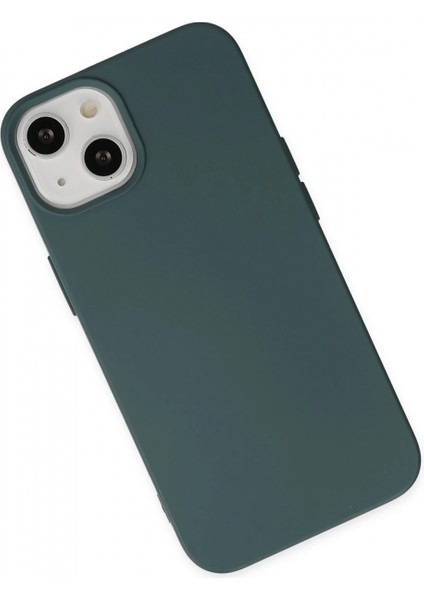 iPhone 14 Kılıf Nano Içi Kadife Silikon - Koyu Yeşil modelleri