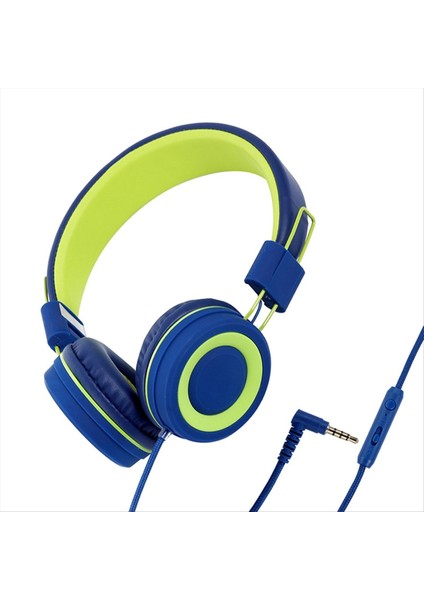 Çocuk Kulaklık Kulaklıkları Kablolu Kablolu Renkli Dizüstü Bilgisayar Tablet Telefon, Çevrimiçi Sınıf Kulaklıkları Öğrenmek Için, Mavi+Yeşil (Yurt Dışından)
