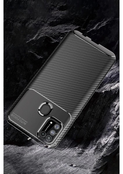 Samsung Galaxy M31 Kılıf Auto Focus Karbon Kapak - Kahverengi fırsatları