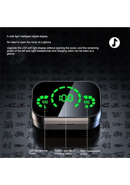 Tws 5.3 Bluetooth Kulaklık Kablosuz Kulaklık 9d Stereo Spor Su Geçirmez Kulaklıklar Kulaklıklar Mikrofonlu Şarj Kutusu (Yurt Dışından) fırsatları