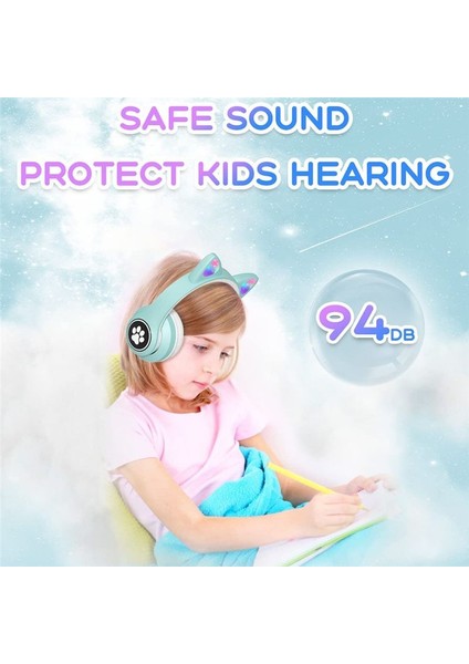 Mikrofon/rgb LED Işık, Çocuklar Için Bluetooth Kulaklıklar ile Çocuk Kulaklıkları Tablet/okul/ipad/akıllı Telefon Yeşili (Yurt Dışından) fiyatları