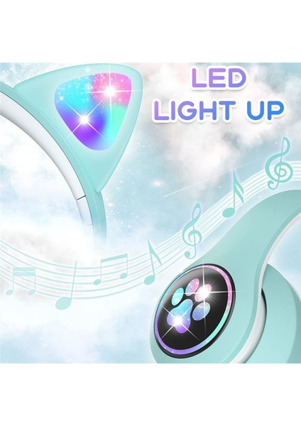 Mikrofon/rgb LED Işık, Çocuklar Için Bluetooth Kulaklıklar ile Çocuk Kulaklıkları Tablet/okul/ipad/akıllı Telefon Yeşili (Yurt Dışından) modelleri