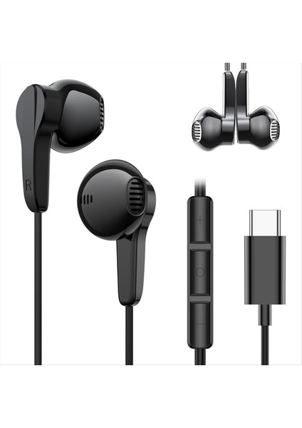 USB C Kulaklıklar Mikrofonlu Manyetik Kablolu Kulaklıklar, iPhone 15 Pro Max/samsung Galaxy S24 (Yurt Dışından)