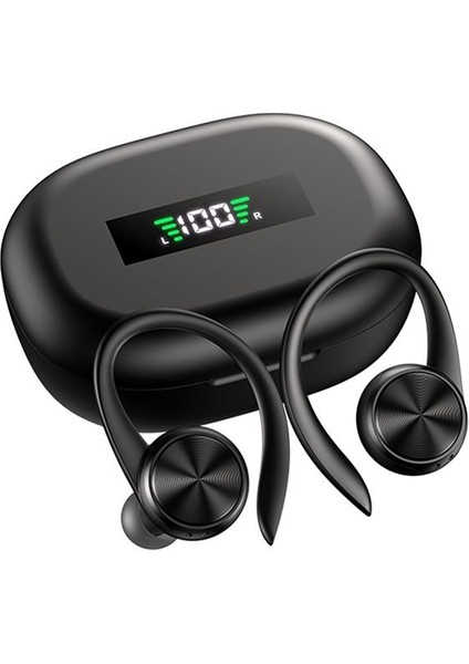 Mıc Ipx5 Su Geçirmez Kulak Kancalı Spor Kablosuz Kulaklıklar Bluetooth Kulaklıklar Hifi Stereo Müzik Kulaklıkları (Siyah) (Yurt Dışından)