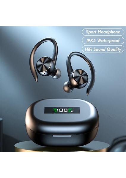 Mıc Ipx5 Su Geçirmez Kulak Kancalı Spor Kablosuz Kulaklıklar Bluetooth Kulaklıklar Hifi Stereo Müzik Kulaklıkları (Siyah) (Yurt Dışından) fiyatları