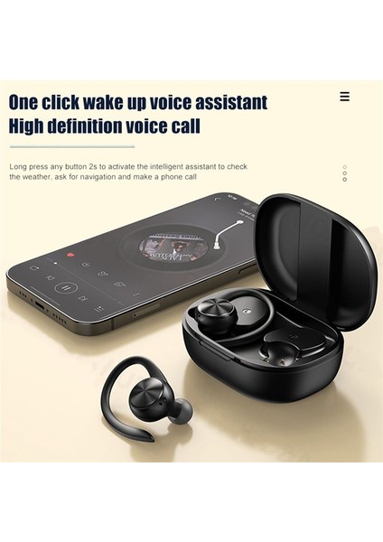 Mıc Ipx5 Su Geçirmez Kulak Kancalı Spor Kablosuz Kulaklıklar Bluetooth Kulaklıklar Hifi Stereo Müzik Kulaklıkları (Siyah) (Yurt Dışından) modelleri