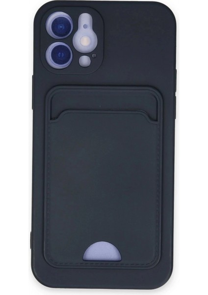 iPhone 12 Kılıf Kelvin Kartvizitli Silikon - Lacivert
