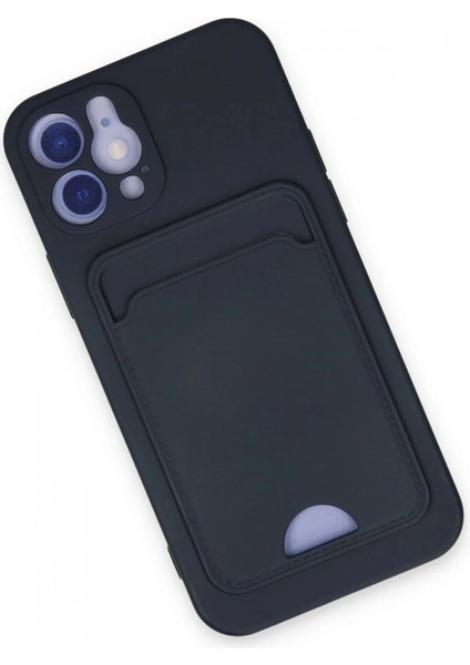 iPhone 12 Kılıf Kelvin Kartvizitli Silikon - Lacivert modelleri