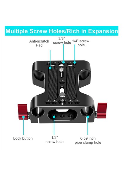 Tavşan Kafesi ve Dslr Teçhizat Kamera Aksesuarları Için Uygun Çift 15MM Çubuk Ray Kelepçeli 2x Kamera Taban Plakası (Yurt Dışından) fiyatları