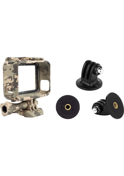 Gopro Hero Için 1x Kasa 5 Açık Kamuflaj Standart Sınır Çerçevesi Go Pro Hero 5 Gri Kamu &amp 7x Tripod Montaj Adaptörü Gopro Hero 6 5 4 3+ 3 2 1 Kameralar (Yurt Dışından) modelleri