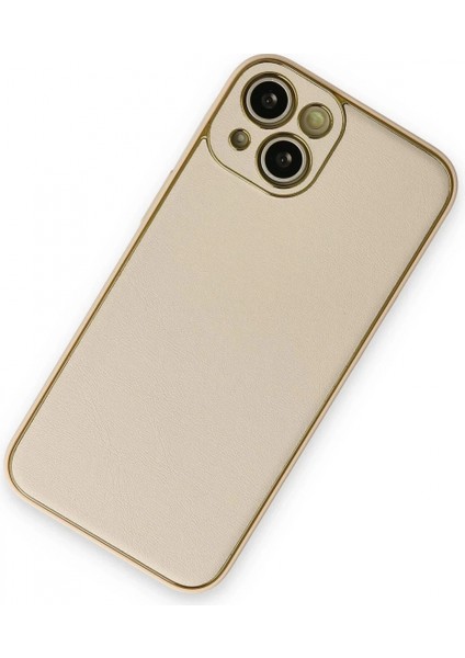 iPhone 14 Plus Kılıf Coco Deri Silikon Kapak - Gold fiyatları