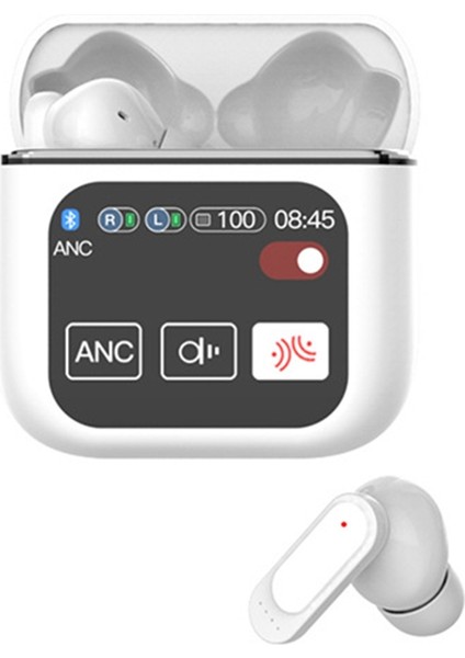 Kablosuz Gürültü Engelleme Kulaklıkları Bluetooth 5.4 Bas Stereo Kulakbud+Led Güç Ekran Şarj Kılıfı Su Geçirmez Spor D (Yurt Dışından)