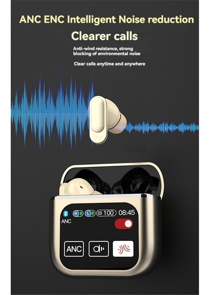 Kablosuz Gürültü Engelleme Kulaklıkları Bluetooth 5.4 Bas Stereo Kulakbud+Led Güç Ekran Şarj Kılıfı Su Geçirmez Spor D (Yurt Dışından) indirimleri