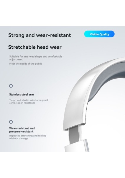 Kablosuz Bluetooth V5.2 Kulaklıklar Enc Gürültü Engelleme Kulaklıkları Katlanabilir Ayarlanabilir Genç Kulaklıklar Beyaz Mavi (Yurt Dışından) modelleri