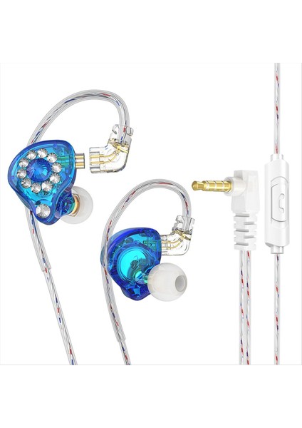 Kulak Monitörlerinde Kulaklıklar Kulaklıklar 11MM Pet Kompozit Diyafram Dinamik Kulaklık Mikrofonlu 3.5mm Mavi (Yurt Dışından) indirimleri