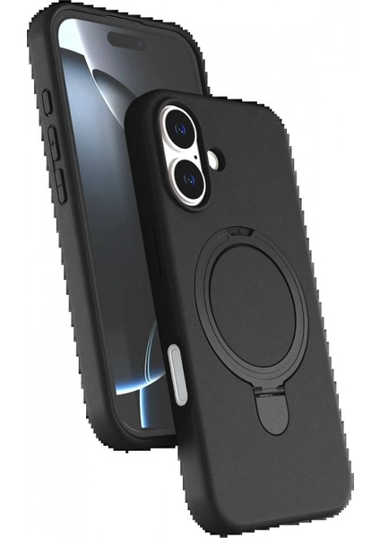 Apple iPhone 16 Regal Magsafe Standlı Kapak - Siyah