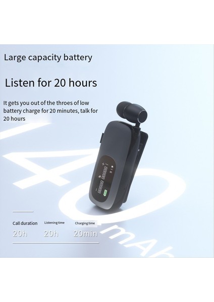 Business Clip Kulakfon Handfree Bluetooth V5.4 LCD Ekran Çağrı Gürültü Engelleme Kulaklıkları Lotus Matt Black (Yurt Dışından) fırsatları