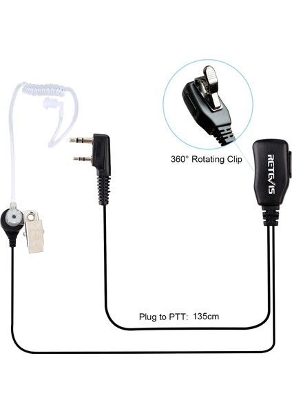 Retevis Radyo Kulaklı 2 Pin Ses Tüpü Kulaklıklar Walkie ile Uyumlu RT24 RT27 RT22 RT622 RT617 RT618 RT619 BF-88E (Yurt Dışından) fiyatları