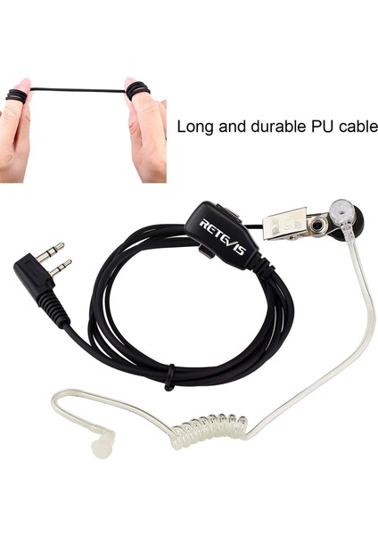 Retevis Radyo Kulaklı 2 Pin Ses Tüpü Kulaklıklar Walkie ile Uyumlu RT24 RT27 RT22 RT622 RT617 RT618 RT619 BF-88E (Yurt Dışından) fırsatları