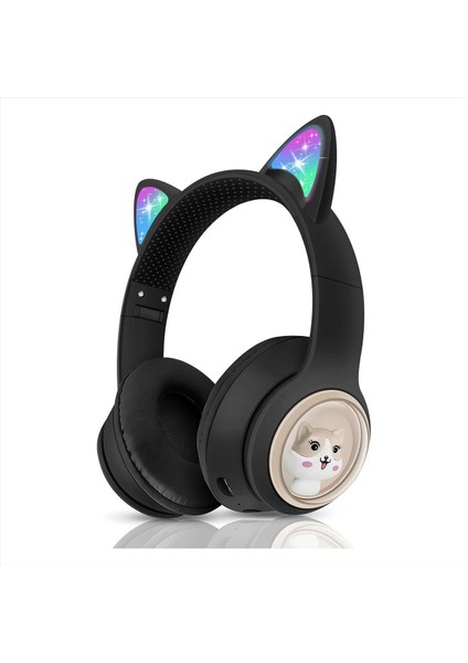 Çocuk Bluetooth Kulaklıklar, LED Işıklı Katlanabilir Kablosuz Kulaklıklar, Cat Ears Oyun Kulaklığı Telefon-C Için (Yurt Dışından)