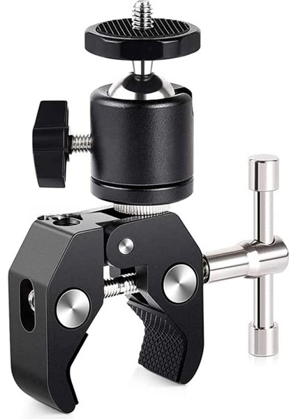 360 ° Mini Top-Başlı Hızlı Serbest Bırakma Kelepçesi Braket Tripod Montajı 1/4 Vid (Yurt Dışından)