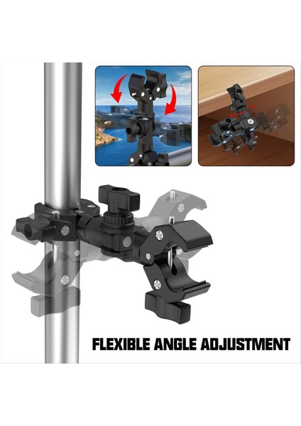 Çift Kelepçe Braket Sihirli Kol Kelepçesi Gopro Insta 360 Kamera Monitörü LED Hafif Selfie Stick Motosiklet Braketi (Yurt Dışından) modelleri