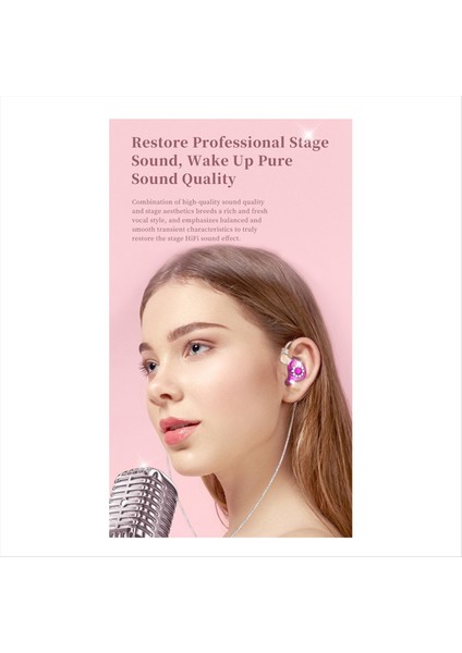 Kulak Monitörlerinde Kulaklık Kulaklıkları 11MM Pet Kompozit Diyafram Dinamik Kulaklık Mikrofonlu 3.5mm Pembe (Yurt Dışından) fırsatları