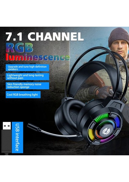 Oyun Kulaklık 7.1 Stereo Surround Bas Kulaklık Rgb Aktif Gürültü Azaltma Kulaklıkları Mikrofonlu Oyun Kulaklığı (Yurt Dışından) fiyatları