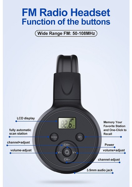 Kablosuz Radyo Kulaklıkları Fm Radyo Kulaklığı Kulak Bluetooth Stereo Kulaklık Kulaklık Kulaklığı Bilgisayar Telefonu Için (Yurt Dışından) fiyatları