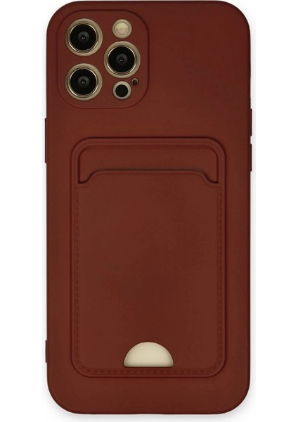 iPhone 12 Pro Max Kılıf Kelvin Kartvizitli Silikon - Bordo