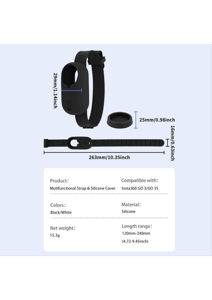 Cqt El Bilek Bant Kayışı INSTA360 Go 3 Go 3 Go 3s Ports Kamera Montaj Ayarlanabilir Bilek Bankası Kamera Aksesuarları Siyah (Yurt Dışından) fiyatları