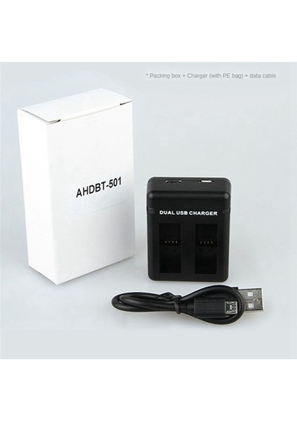 Çift Port Yuvası AHDBT-501 Gopro Kahraman 5 6 7 8 Kahraman Kadar Kavrak (Yurt Dışından)