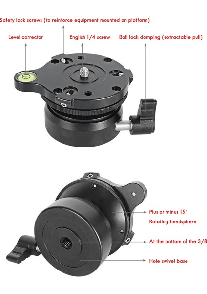 DY-60N Tripod Kafa Tesviye Tabanı Dslr Kamera Için Kabarcık Seviyesine Sahip Ayar Plakası (Yurt Dışından) fırsatları