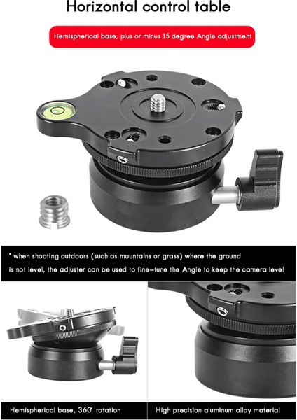 DY-60N Tripod Kafa Tesviye Tabanı Dslr Kamera Için Kabarcık Seviyesine Sahip Ayar Plakası (Yurt Dışından) indirimleri