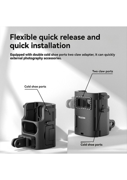 Djı Pocket 3 Kamera Koruyucu Çerçeve Genişleme Soğuk Ayakkabı Adaptörü Tutma Kapağı Koruyucu Kılıf Braket Aksesuarları Için Telesin (Yurt Dışından) fırsatları