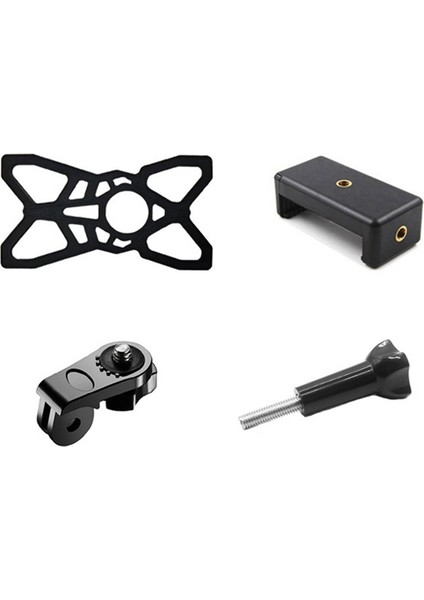 Gopro Tripod Montaj Adaptörü Aksesuar Seti Bisiklet Aksesuarları Set Cep Telefonu Klip Kauçuk Net Vidalı Set (Yurt Dışından)