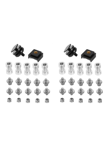 Kamera Vidası 44 Adet 1/4 Inç ve 3/8 Inç Dönüştürücü Dişli Vidalar Adaptör Montaj Kamera Sıcak Ayakkabı Montajı 1/4 Set (Yurt Dışından)