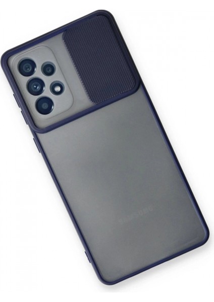 Samsung Galaxy A53 5g Kılıf Palm Buzlu Kamera Sürgülü Silikon - Lacivert modelleri